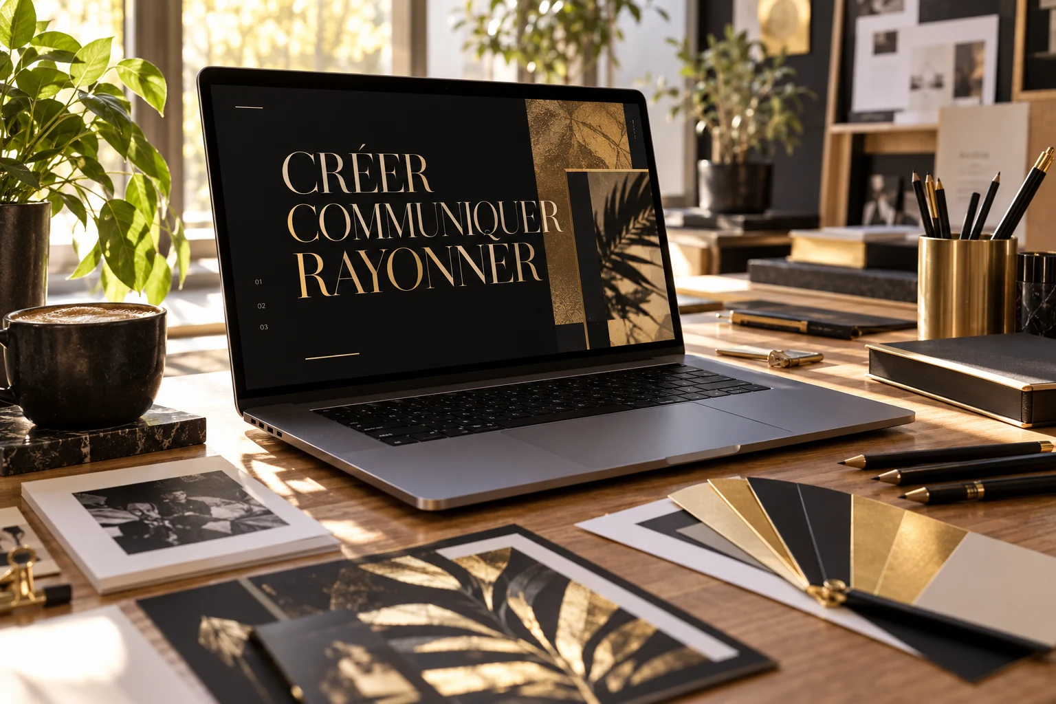 Un espace de création graphique avec un ordinateur