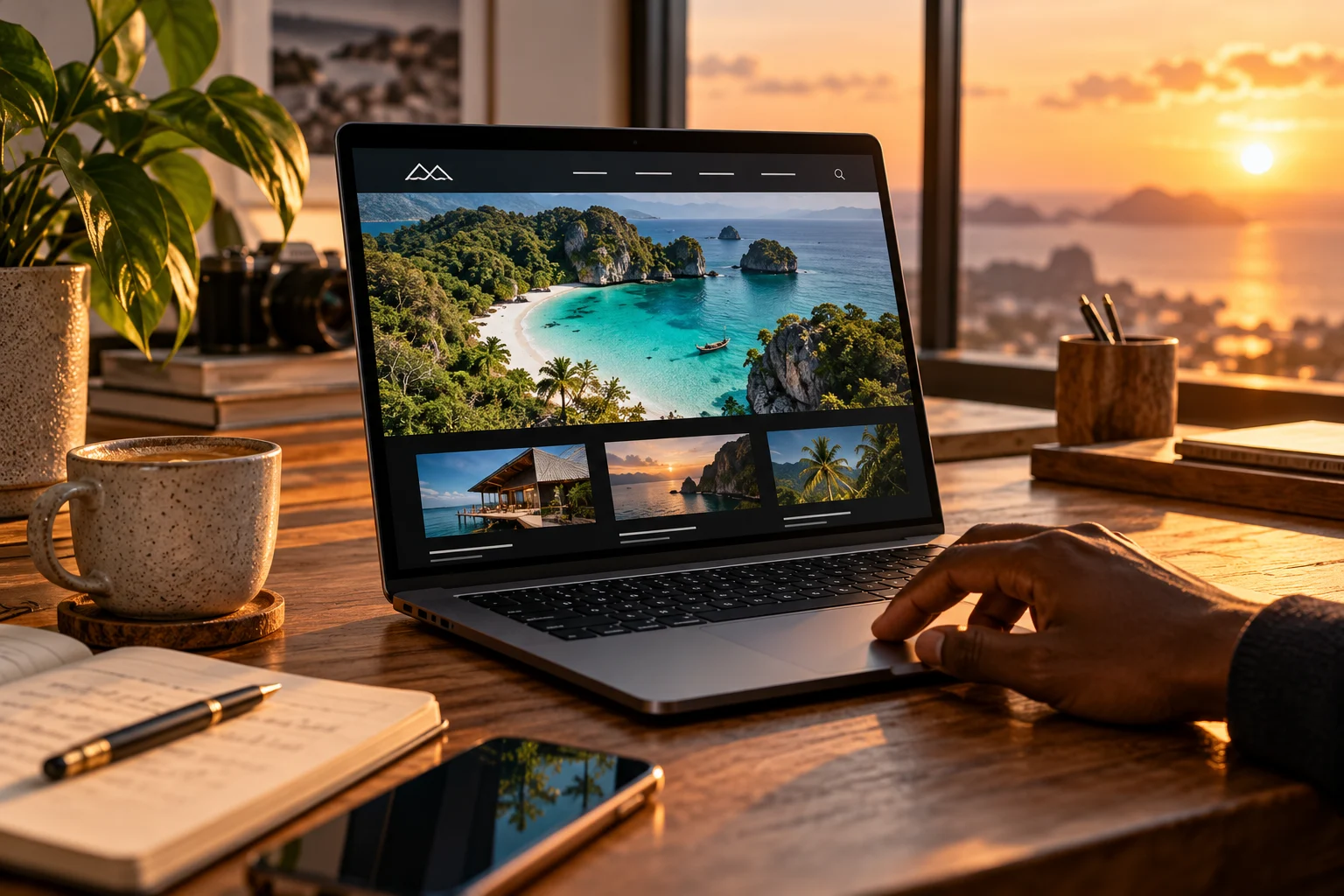 Un site web présenté sur un ordinateur portable